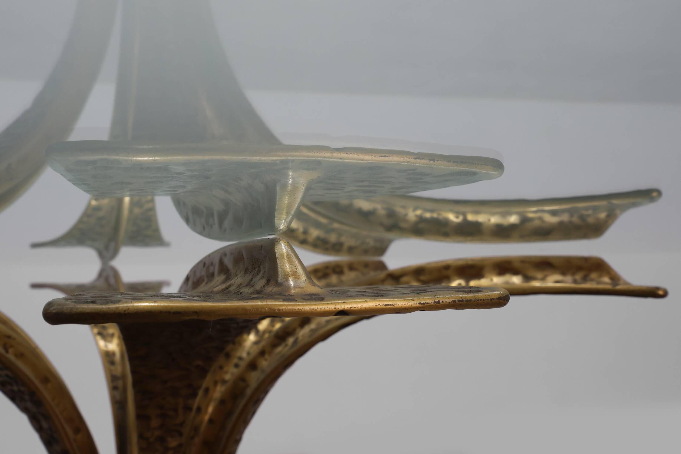 Hammered Bronze Table by Luciano Frigerio for Frigerio di Desio, Italy ca.
