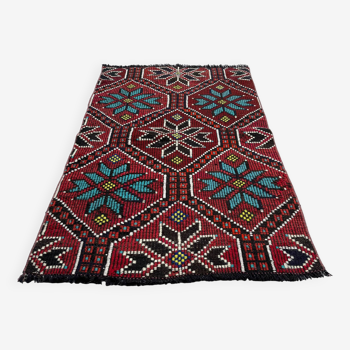 Vintage turkish kilim cushion cover , 129 x 78 cm