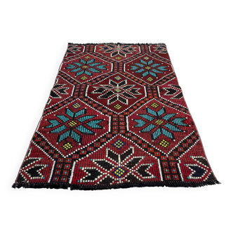 Vintage turkish kilim cushion cover , 129 x 78 cm