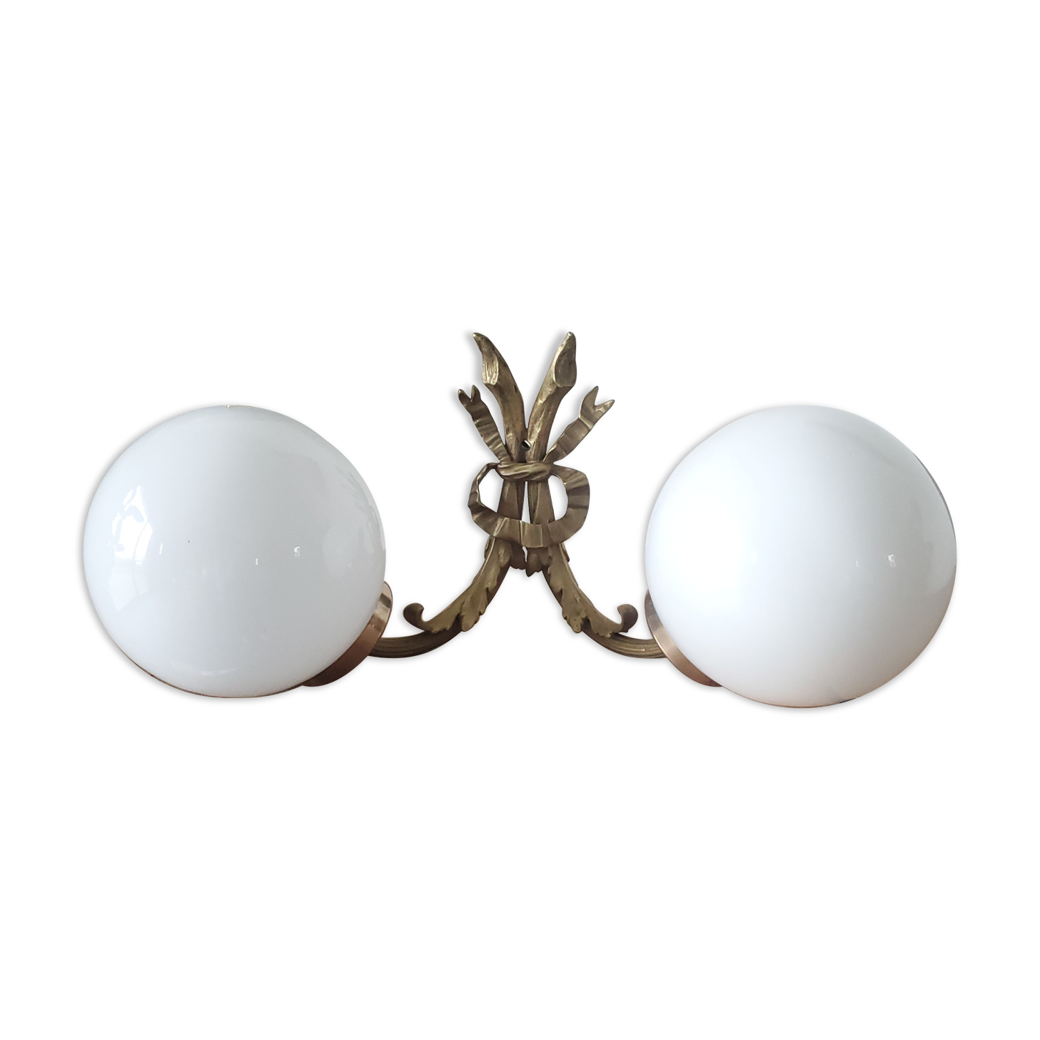 Vintage double opaline wall lamp