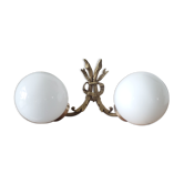 Vintage double opaline wall lamp