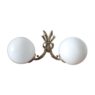 Vintage double opaline wall lamp