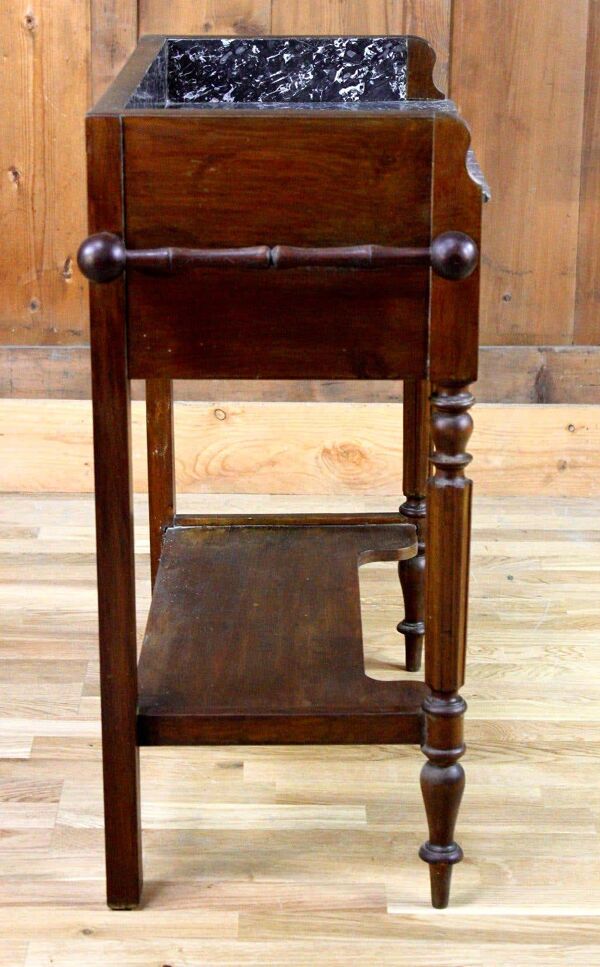 Table d'appoint en bois et marbre XIXème siècle