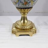 Lampe à pétrole en faïence, époque Napoléon III, milieu XIXème