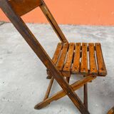 4 Antique Folding Bistro Brasserie Terrace Chairs