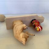 Bogorodskaya traditional Russian wooden bear and matryoshka toy