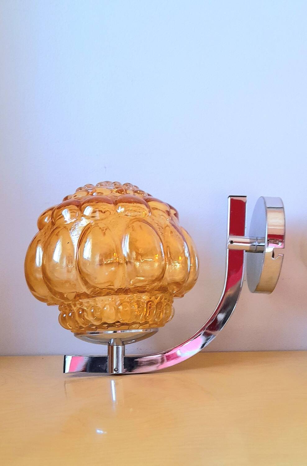 Pair of 70s ball wall lights