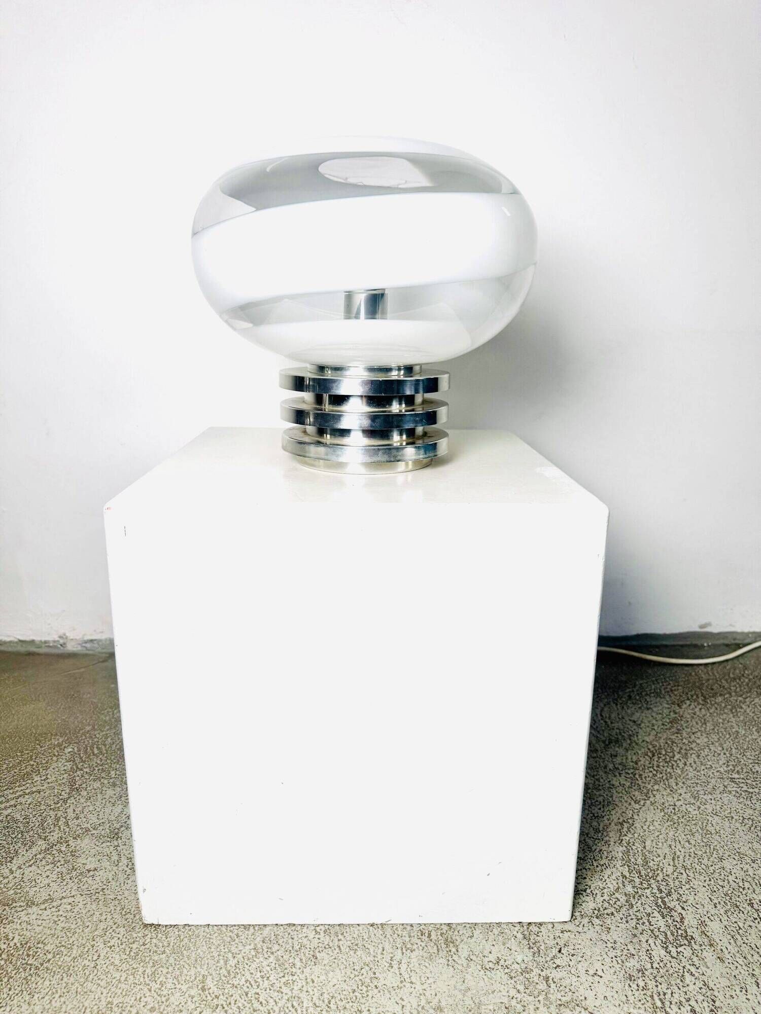 Model 1361 Sculptural Dome Glass Table Lamp By Doria Leuchten, Germany 1970S