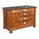 Restoration period commode in burl wood with Sainte-Anne marble top (19th century)