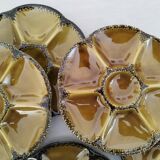 Vintage gien earthenware barbotine shell oyster plates