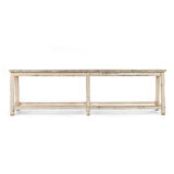 White patinated wooden bench