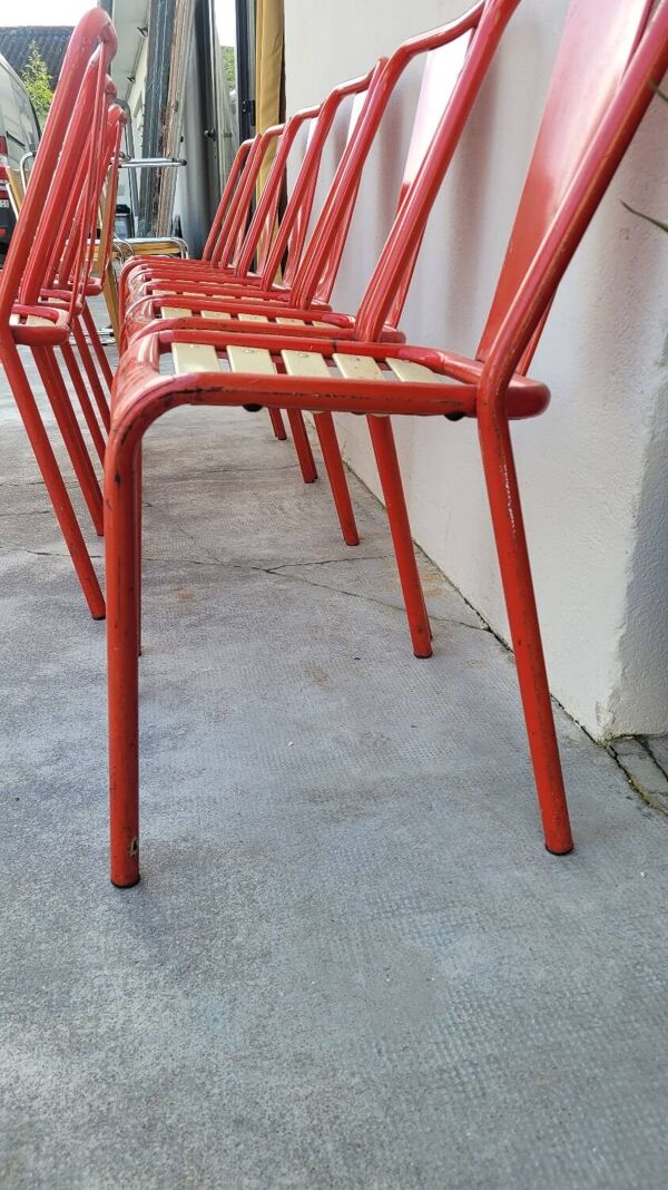 Série de 12 chaises de bistrot Tolix de Xavier Pauchard modèle T4 - 1950s