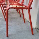Series of 12 Tolix bistro chairs by Xavier Pauchard model T4 - 1950s
