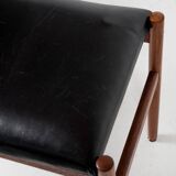 Midcentury Danish dressing table in teak by Dyrlund with ottoman by Spøttrup 1960s