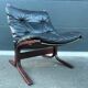 Siesta armchair wood leather year 60