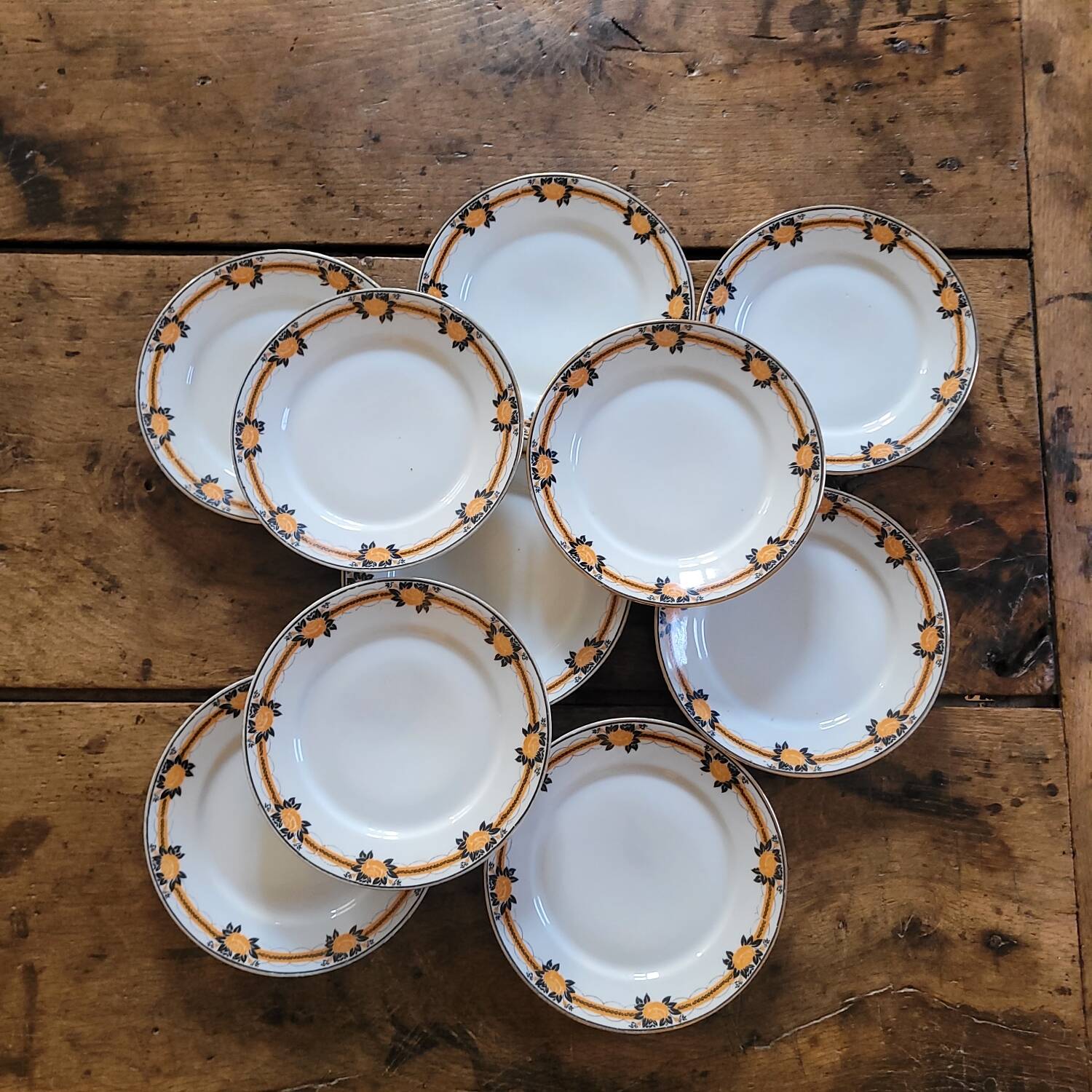 10 Sarreguemines dessert plates