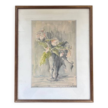 Watercolor signed P.Calagno