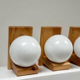 Three pine wall lights from the 80s