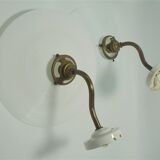 Pair of opaline wall lamps