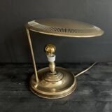Bauhaus desk lamp, modernist in gilded brass, 1940s