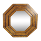 Octagonal oak mirror