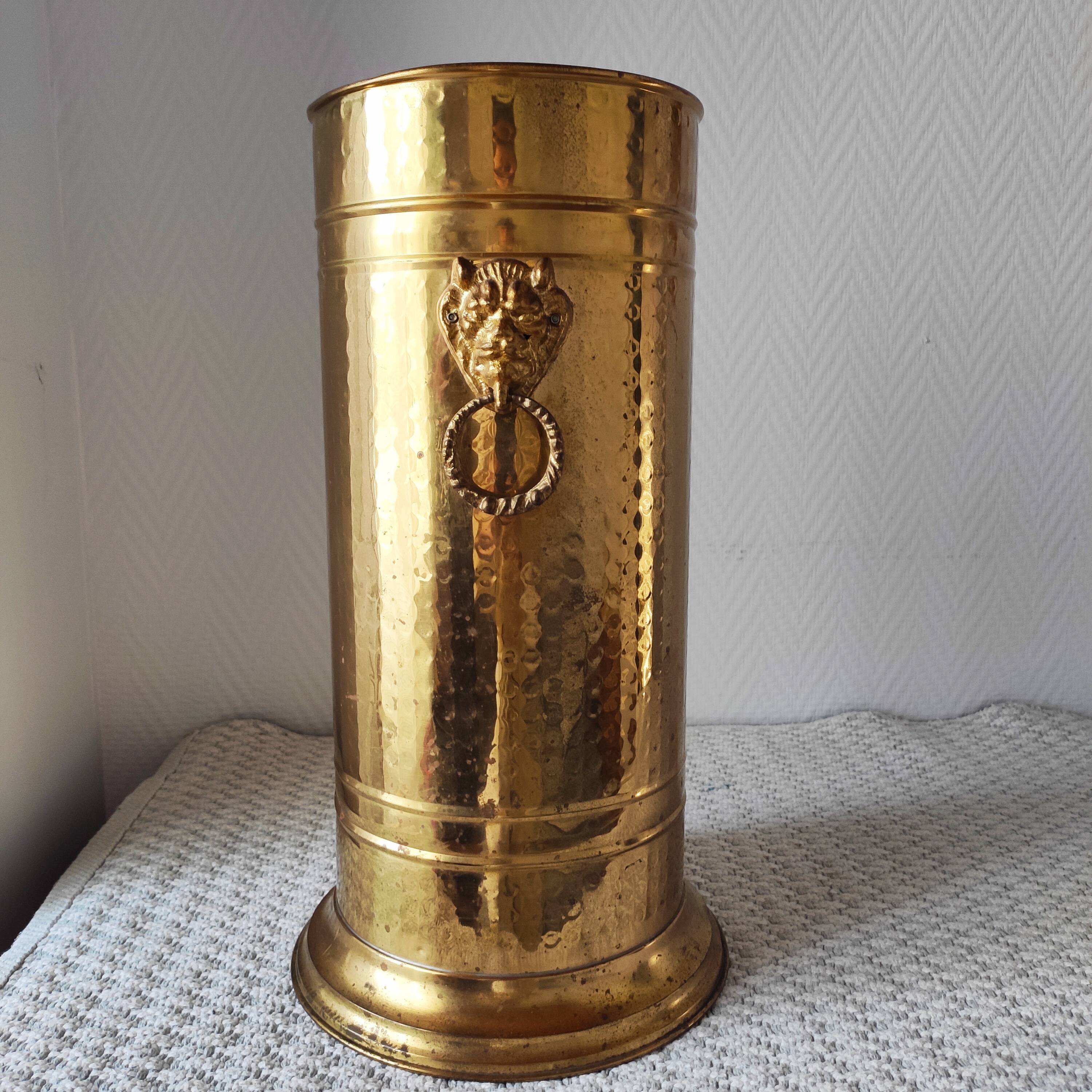 Vintage brass umbrella stand