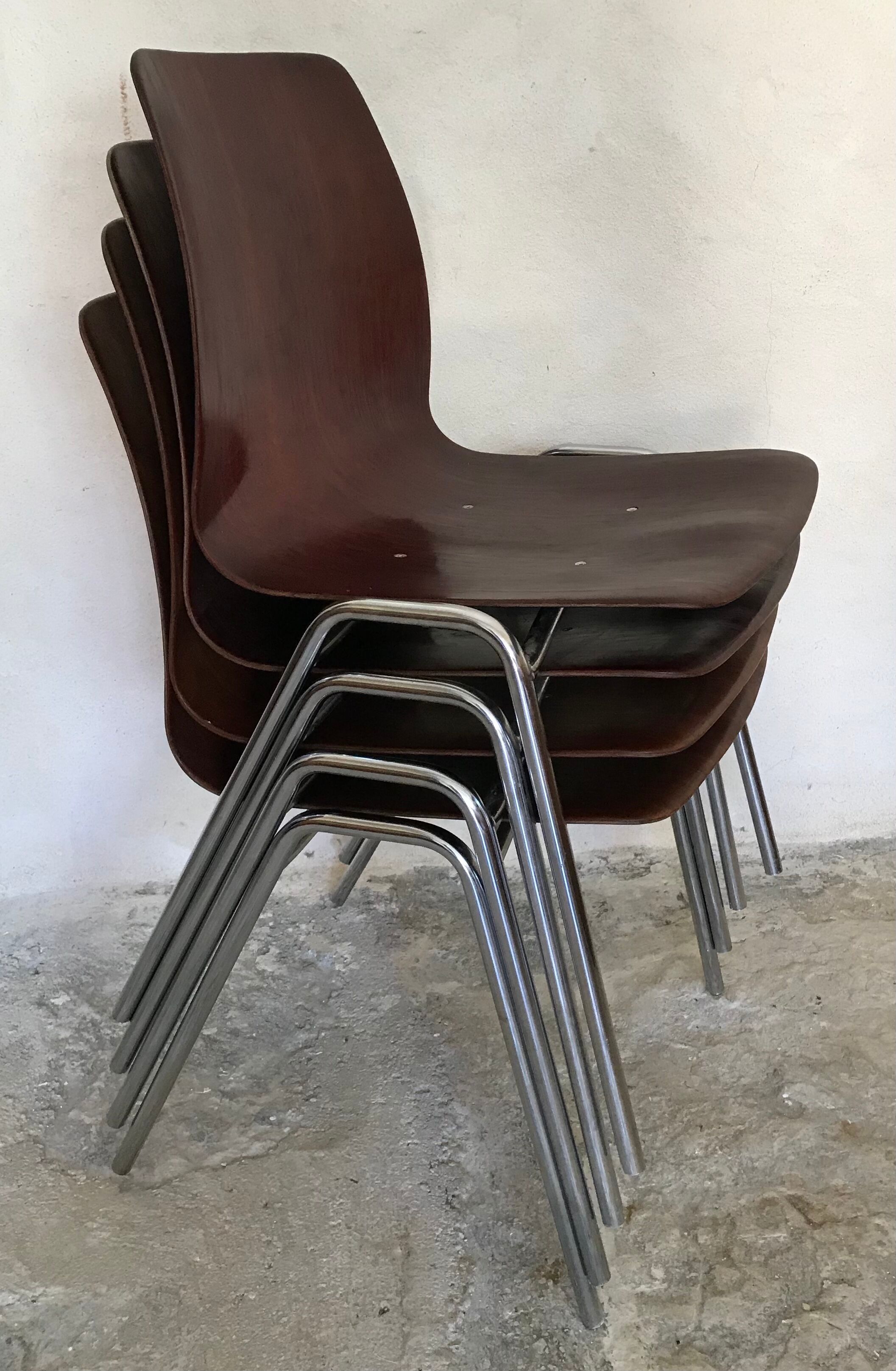 Set of 4 vintage chairs Pagholz West Germany