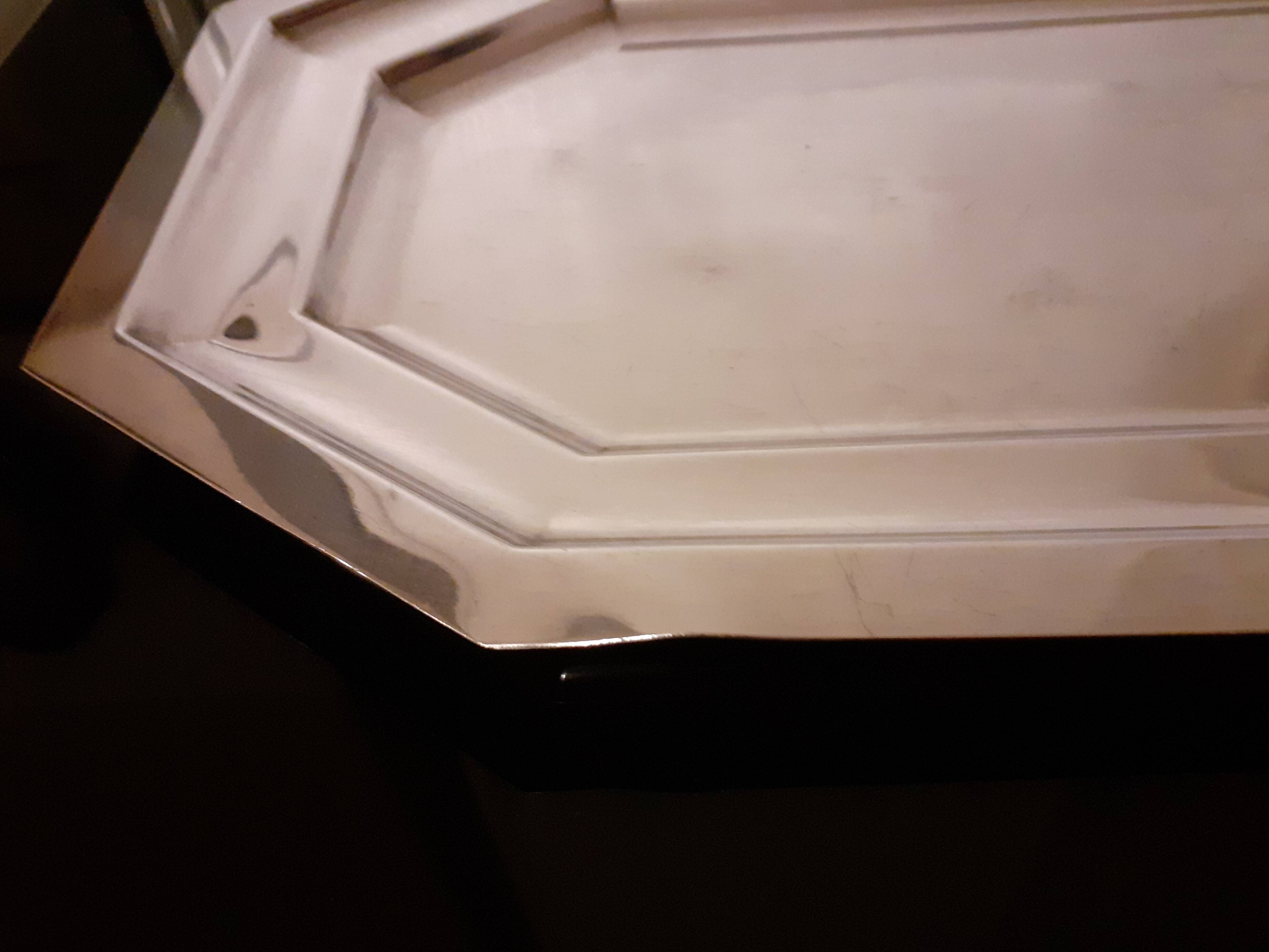 Silver metal tray 41 cm x 28 cm