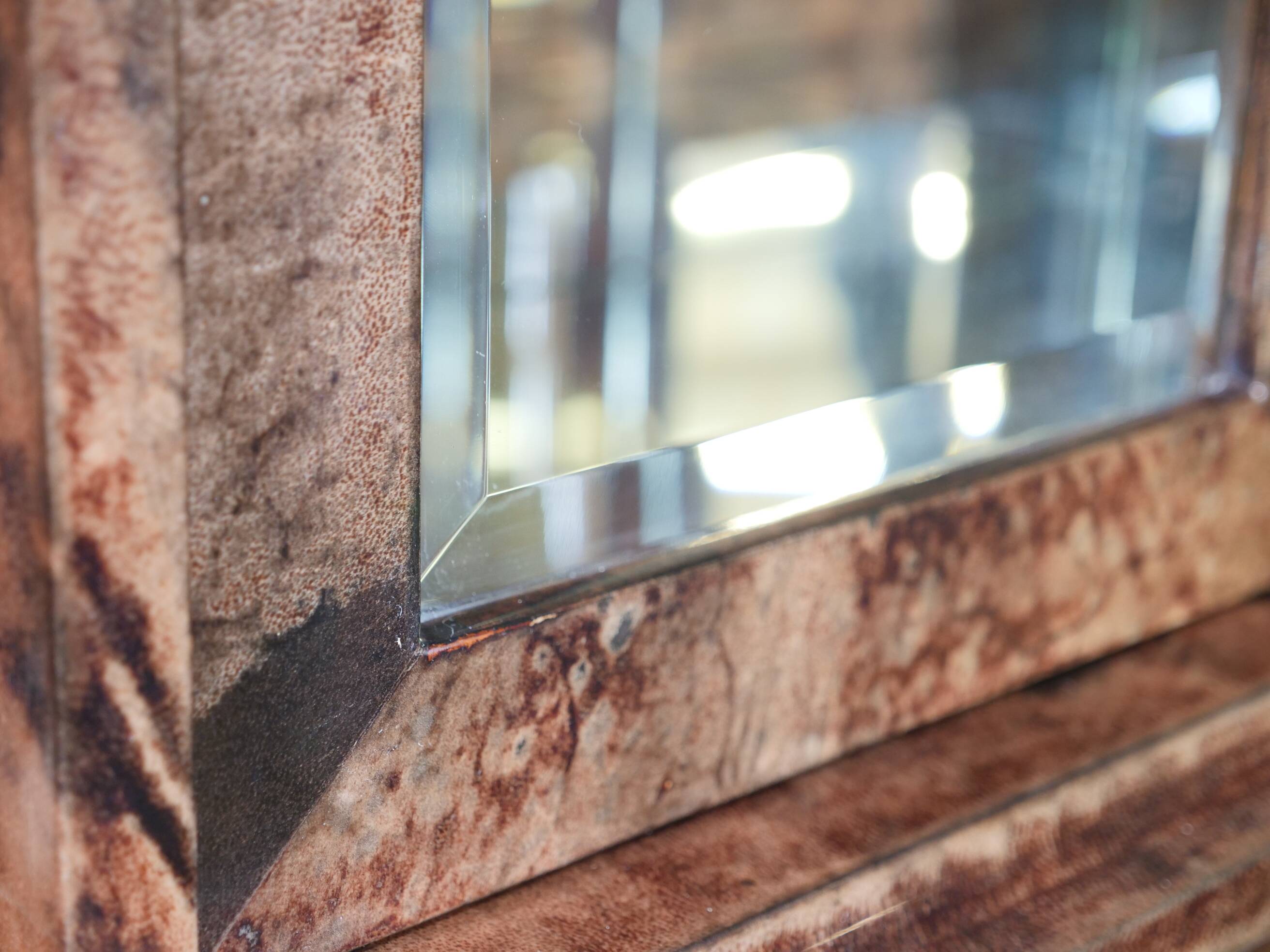 Illuminated Display Cabinet by Aldo Tura – Goat Leather & Parchment, 1970s, Milan