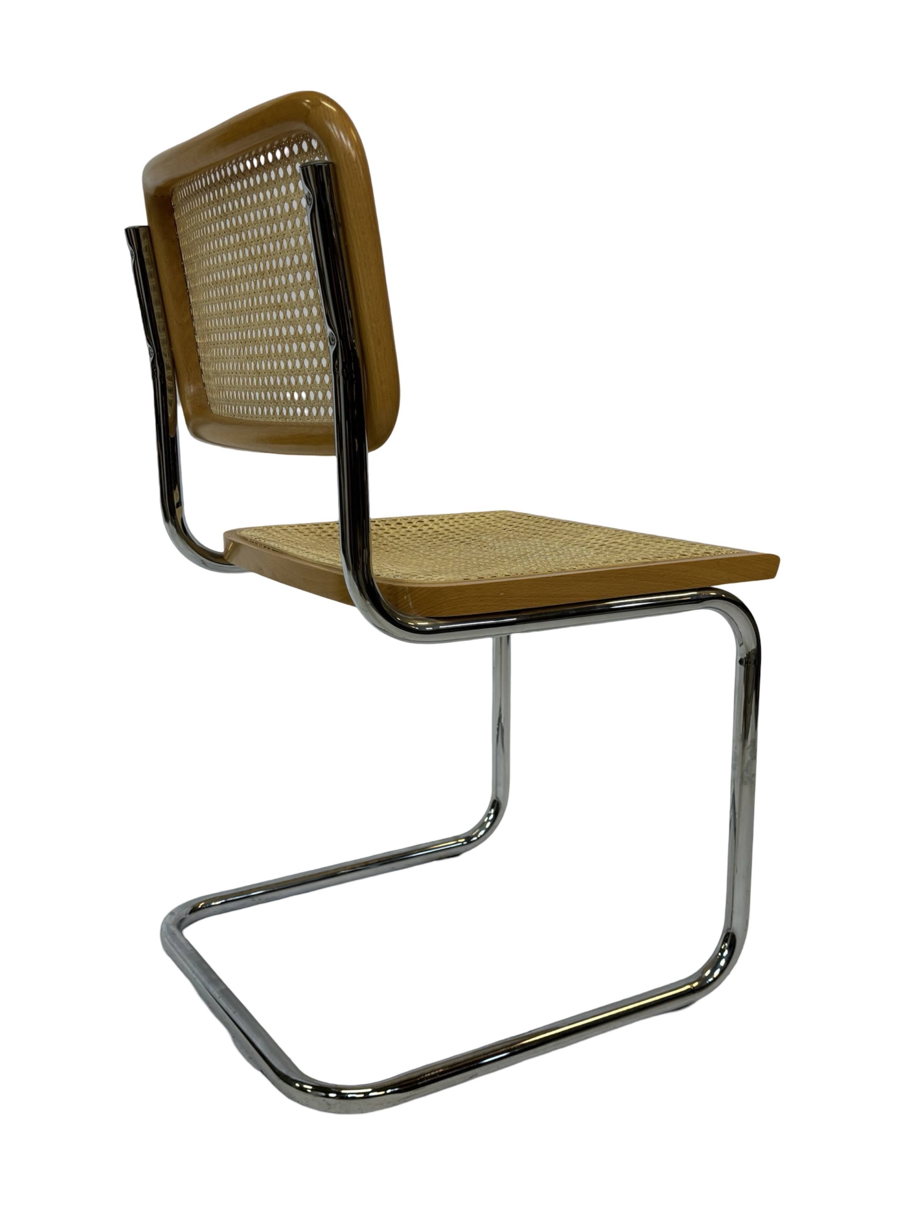 Set of 4 chairs Cesca B32 designed by Marcel Breuer design made in Italy