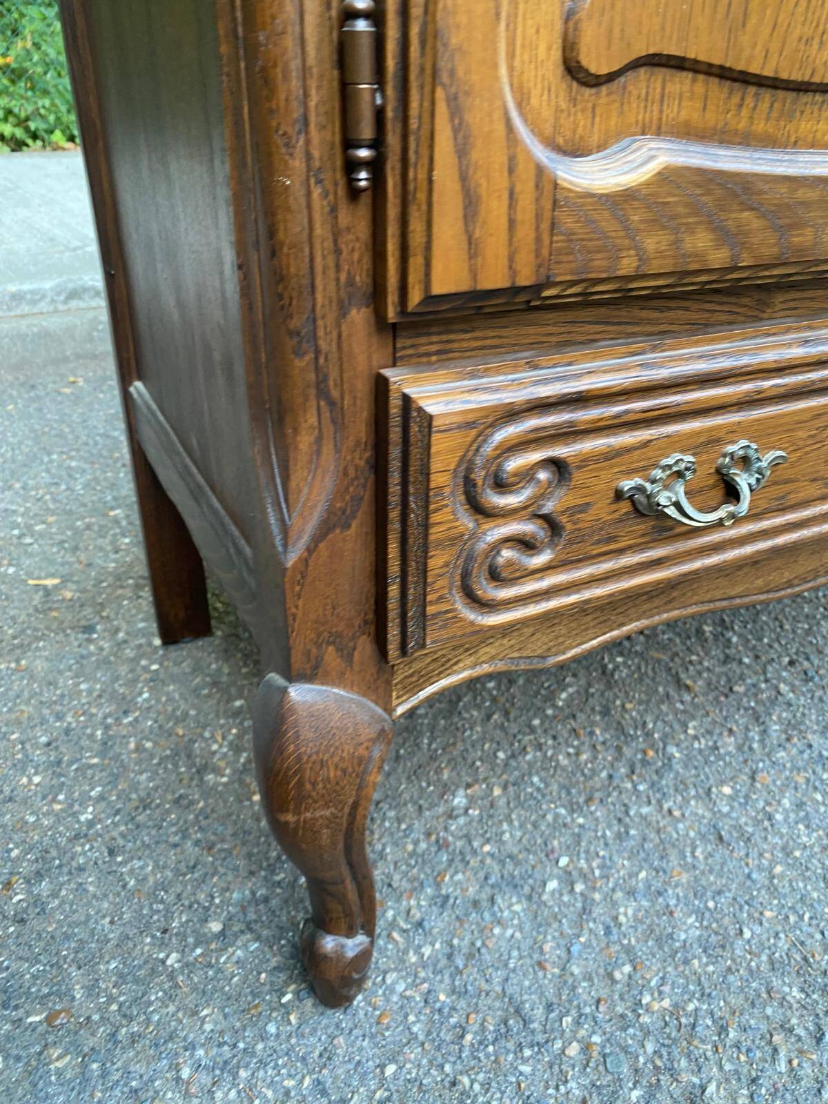 Louis XV buffet TV bar in oak 1970