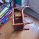 Varnished rattan coffee table and smoked glass top