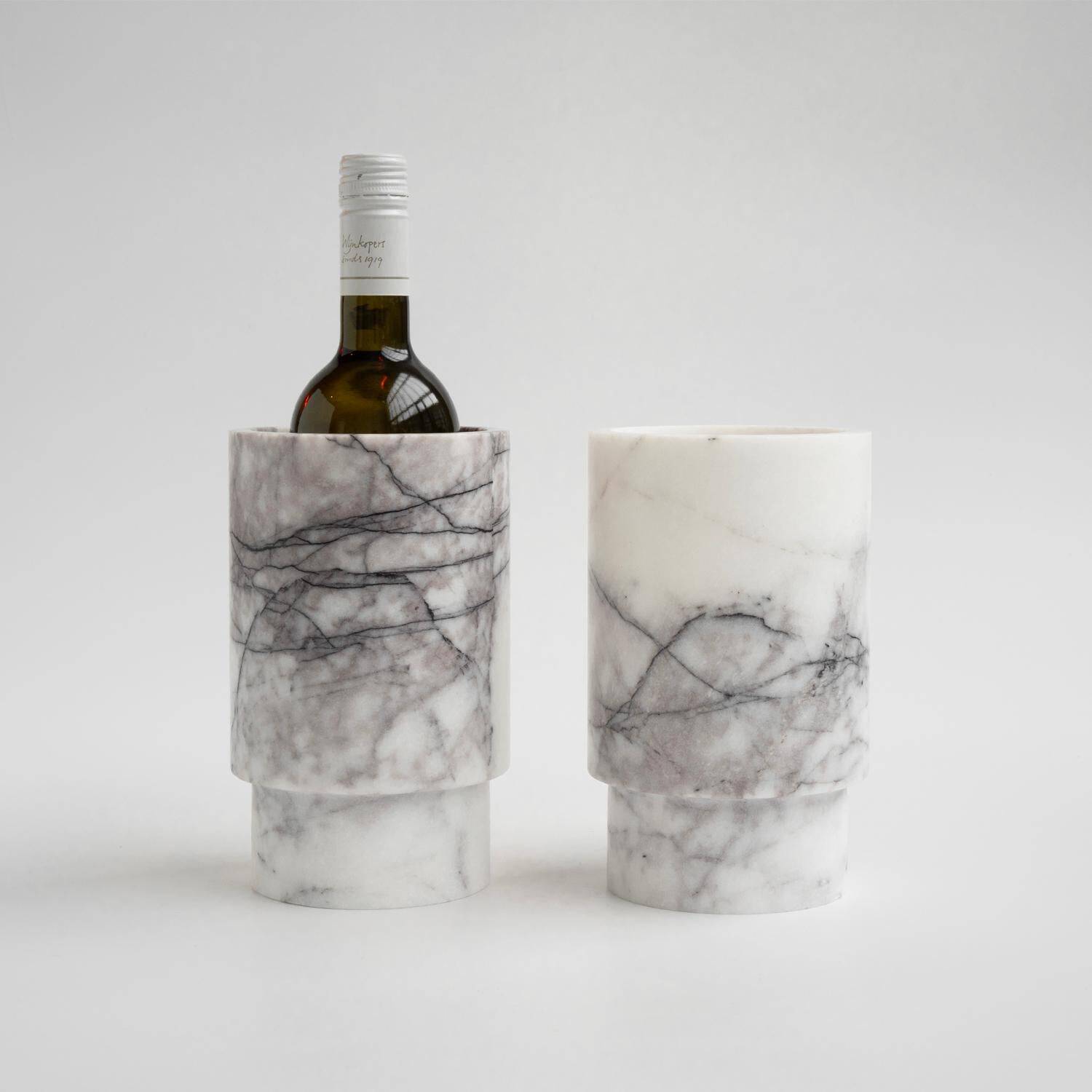 Vase marbre blanc lilas