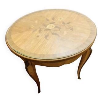 Table basse Style Louis XV marqueterie bois de rose