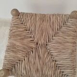 Wood and straw stool