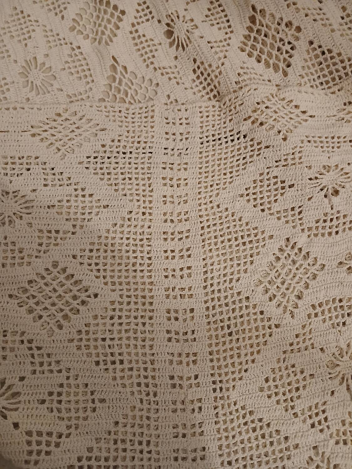 2 antique crocheted bedspreads