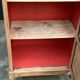Armoire vitrée vintage bois brut 1950