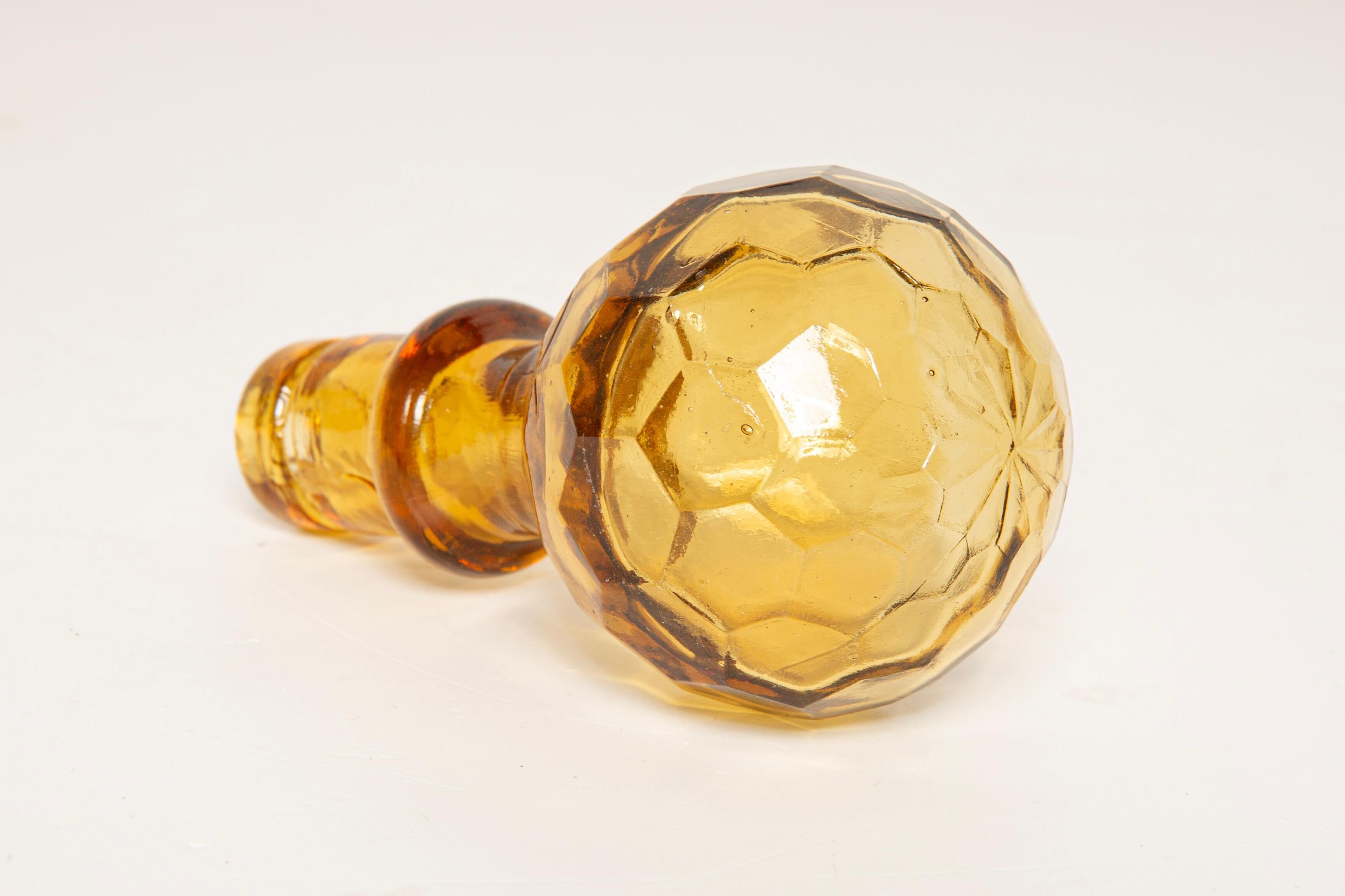 Mid-century yellow glass bottle with stopper, Italy, 1960s