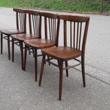 Curved wood bistro chairs edition Ton 1960