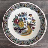 Large antique plate decorated with birds and flowers – Boch for Royal Sphinx