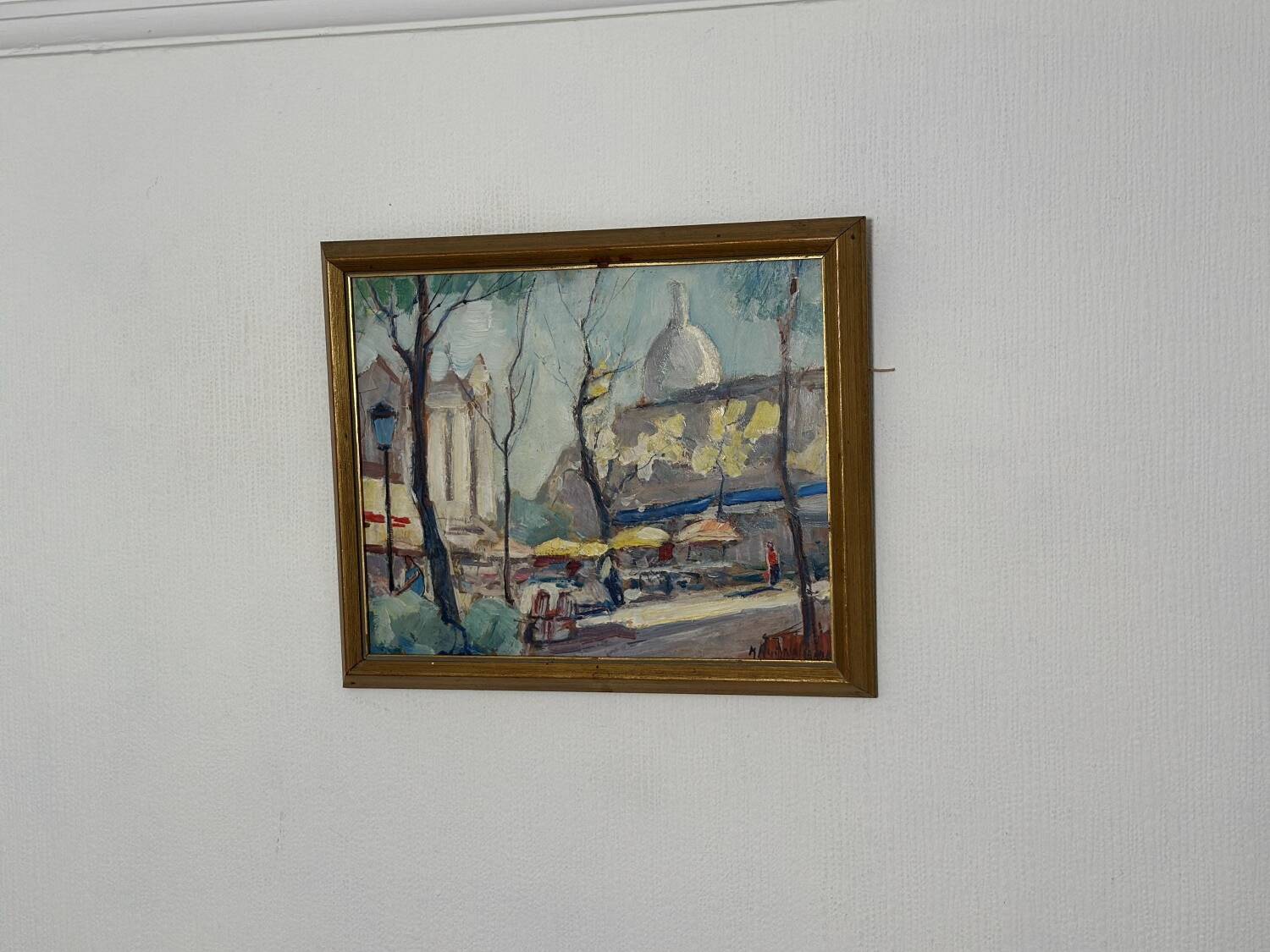 Mid Century Swedish Oil on Panel – “Lakerstationen” by L. Knut Norman