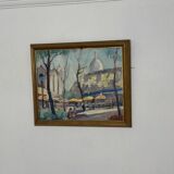Mid Century Swedish Oil on Panel – “Lakerstationen” by L. Knut Norman