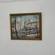 Mid Century Swedish Oil on Panel – “Lakerstationen” by L. Knut Norman