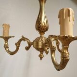 Louis xv bronze 3 branch chandelier vintage timeless elegance