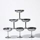6 vintage dessert bowls on a pedestal in stainless steel in the style of Guy Degrenne.