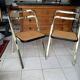 2 ribbed folding chairs CIDUE in gold chrome