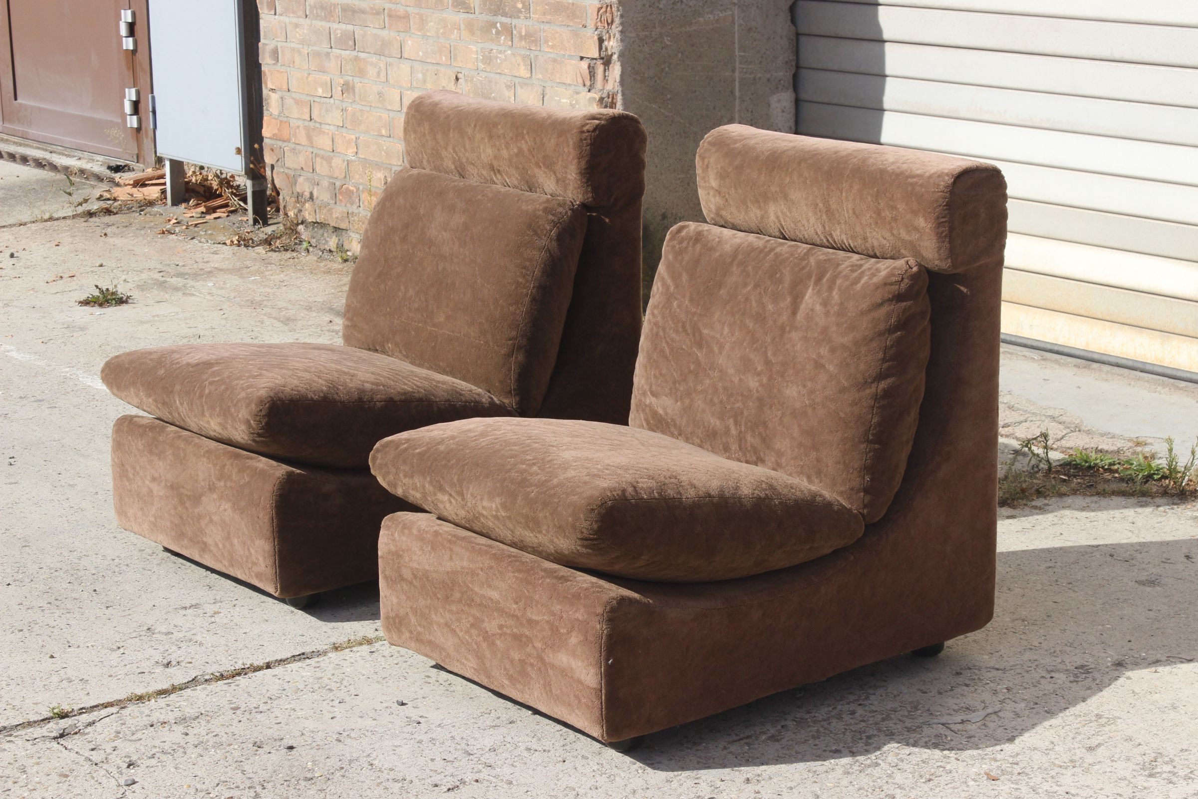 Walter Knoll Collection pair of modular armchairs in two-seater sofa 1970s