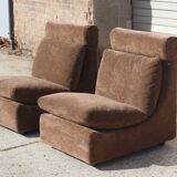 Walter Knoll Collection pair of modular armchairs in two-seater sofa 1970s