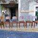 Suite de 6 chaises STELLA, Art Déco, assise en cuir