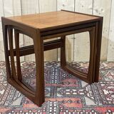 Suite of 3 G-Plan nesting tables in teak from the 70s